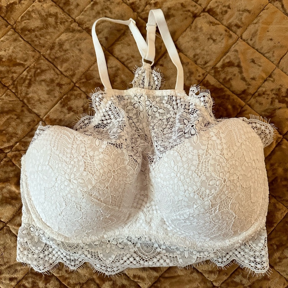 Victoria’s Secret PINK push-up, racerback, lace bra